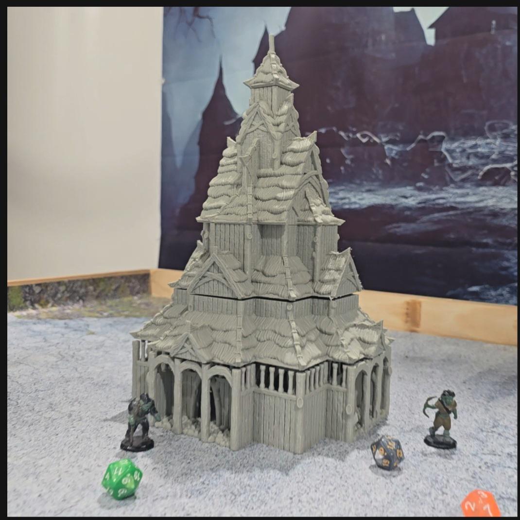 Stave Church: Medieval Norse Religious Building for Historical RPGs and Diorama Settings