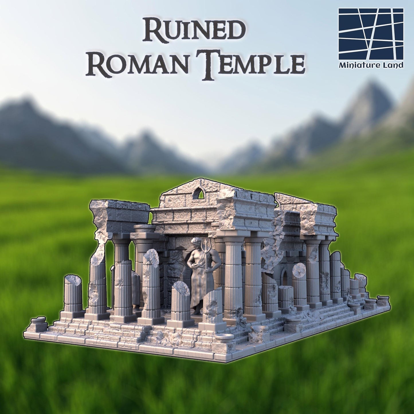 Ruined Roman Temple – Ancient Ruins Terrain for Tabletop RPGs & Wargaming