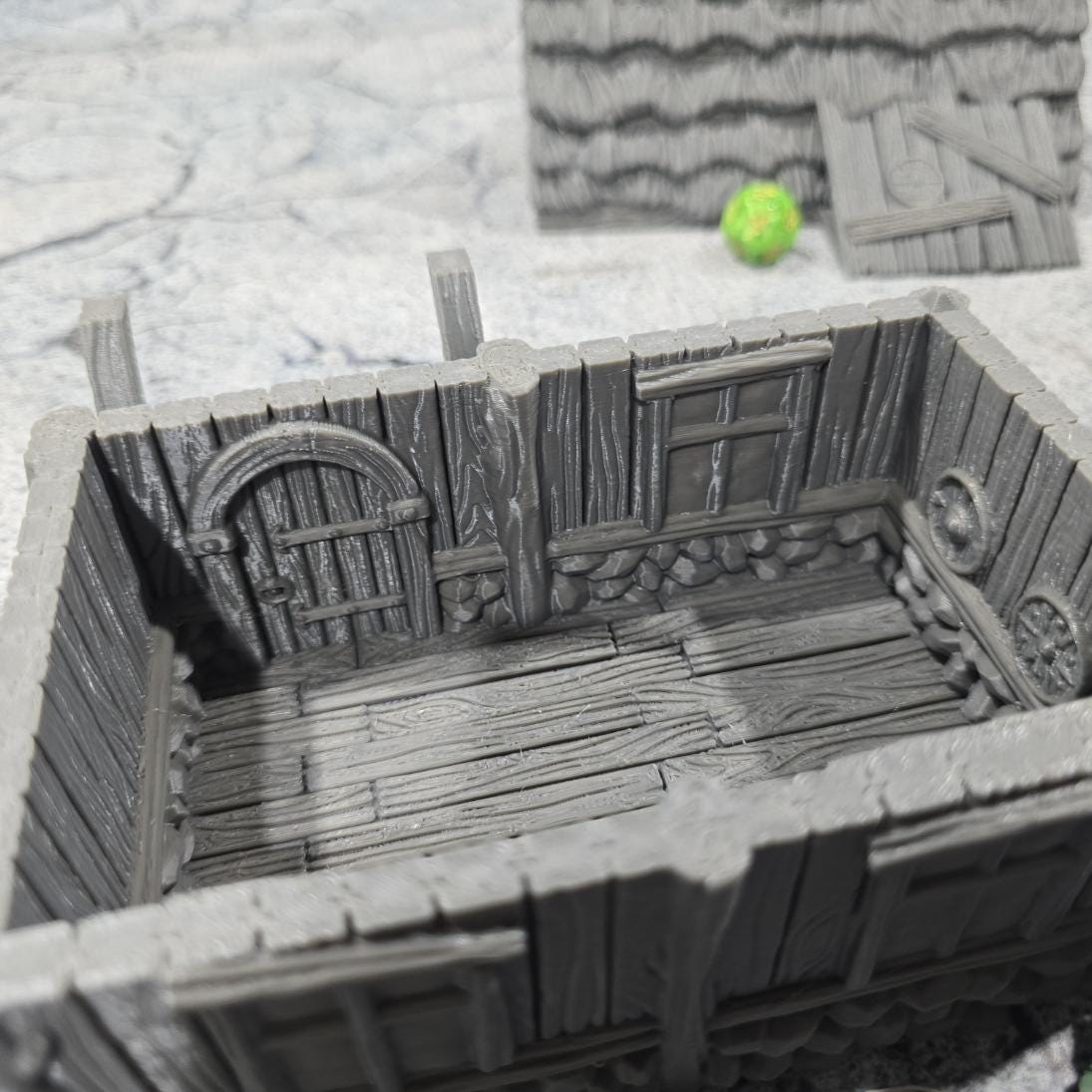Exquisitely detailed Small Viking Common House model, showcasing early medieval architecture perfect for tabletop role-playing and wargames.