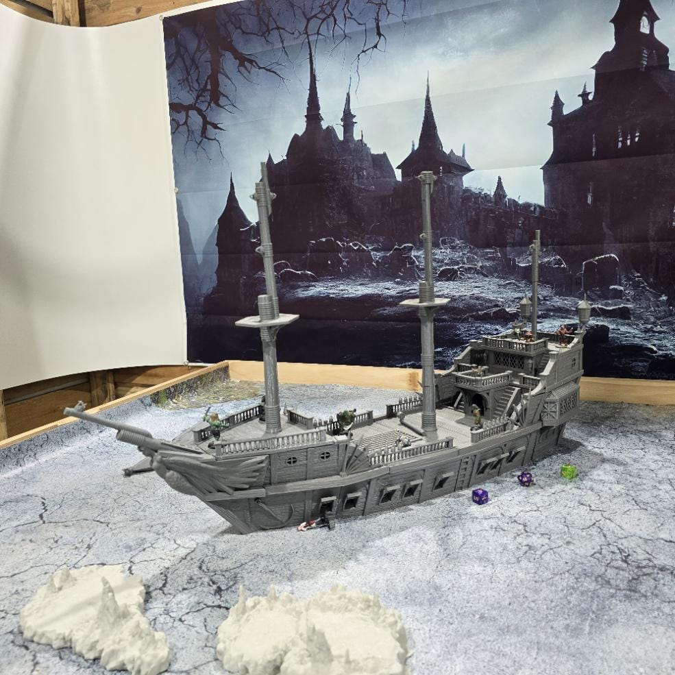 Warship, Battleship, Frigate, Dungeons and Dragons, 28mm Warship