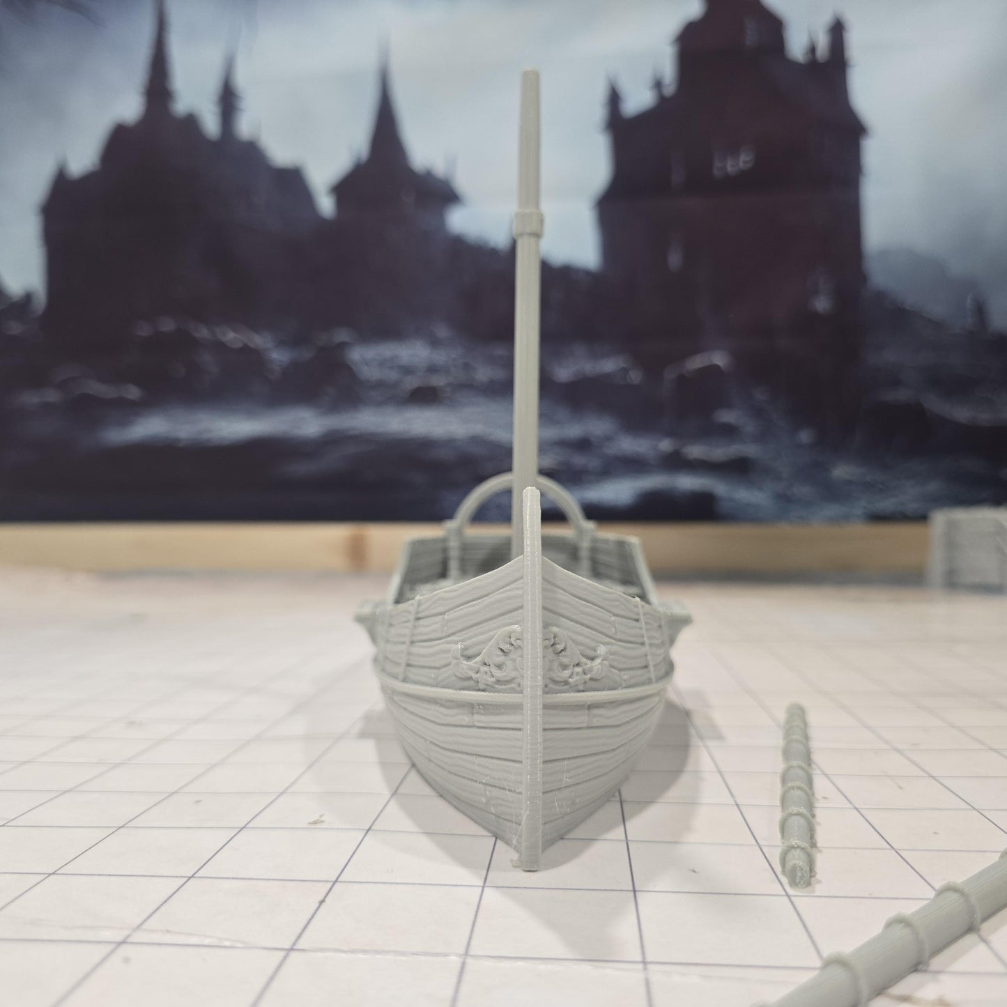 28mm Medieval Merchant Ship - Historical Naval Miniature - Tabletop Wargaming and RPG Terrain - Printed in Grey PLA