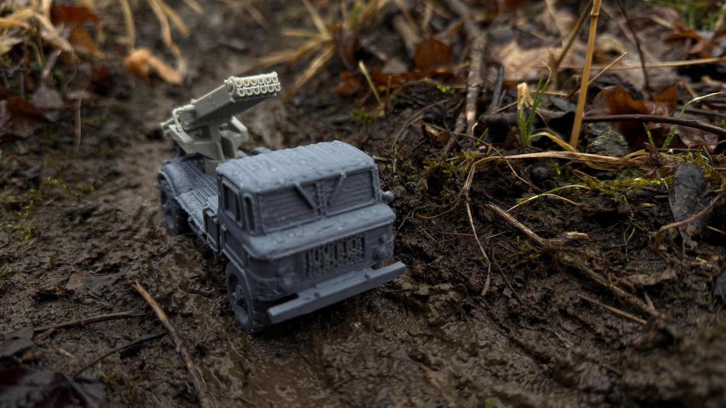 GAZ 66 BM21 grad, BM-21, M1976, truck, soviet Era, Russian, Post War, cold war, tabletop gaming, tabletop terrain
