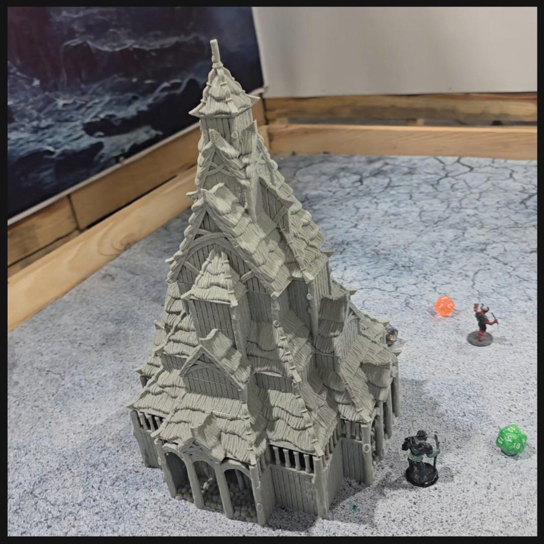 Stave Church: Medieval Norse Religious Building for Historical RPGs and Diorama Settings