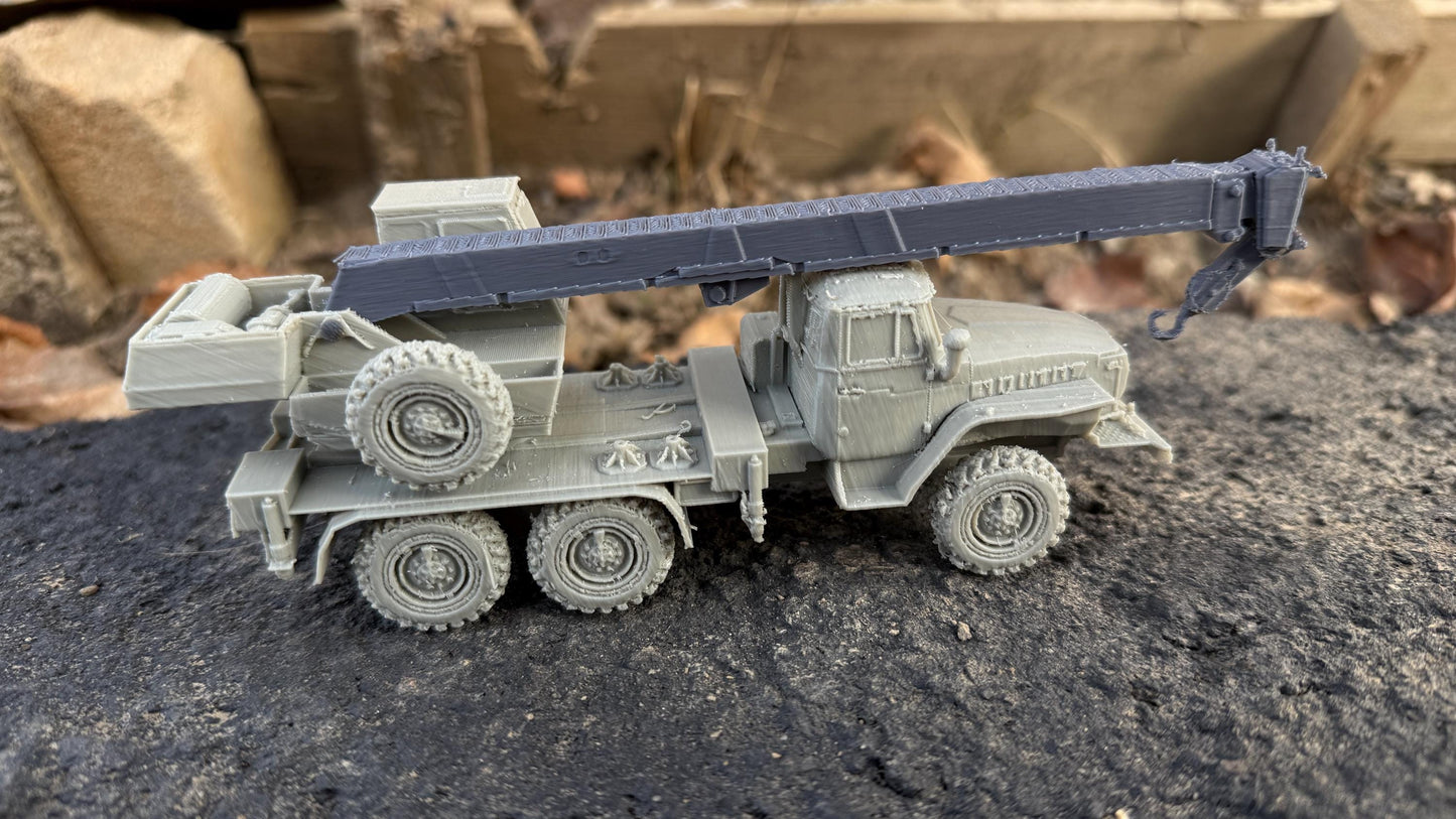 Ural 4320, Crane, recovery Truck, Truck, Soviet Era, Post War, cold war, tabletop gaming, tabletop terrain