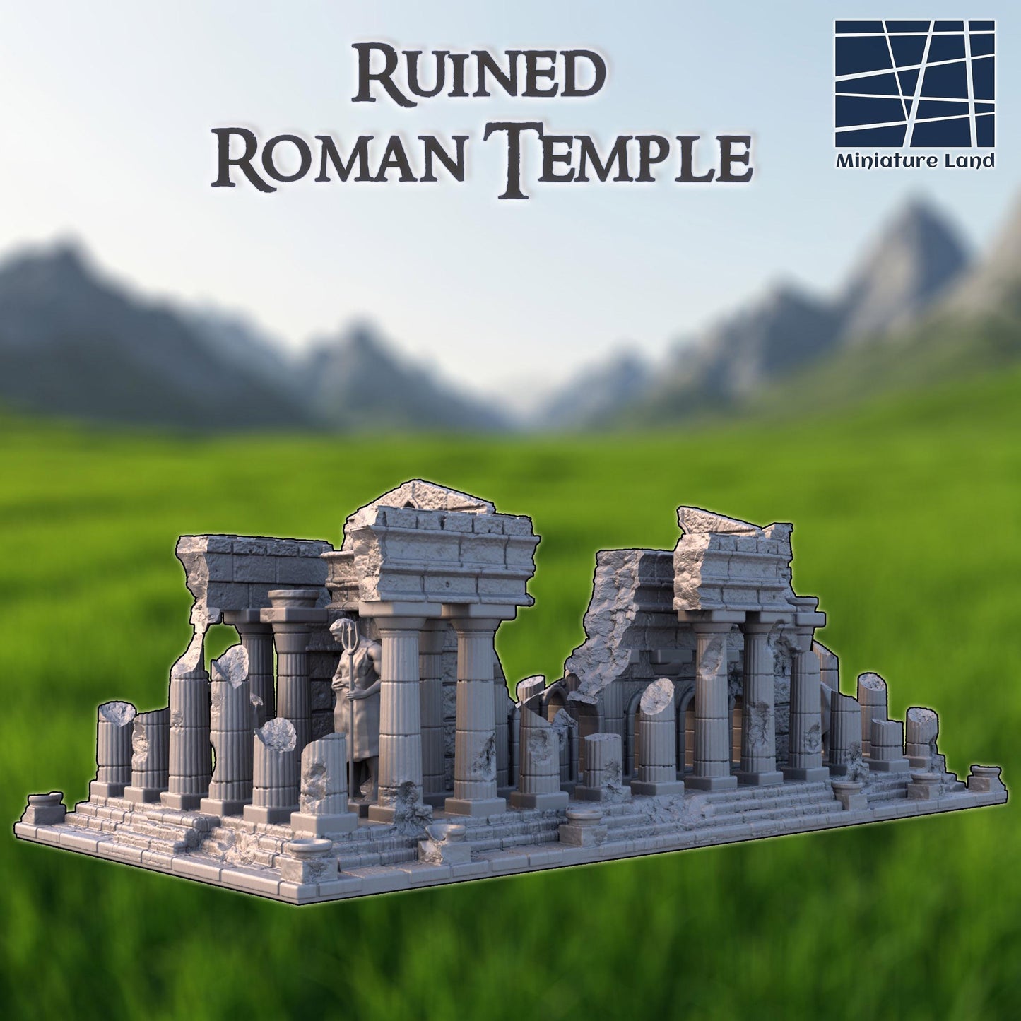 Ruined Roman Temple – Ancient Ruins Terrain for Tabletop RPGs & Wargaming