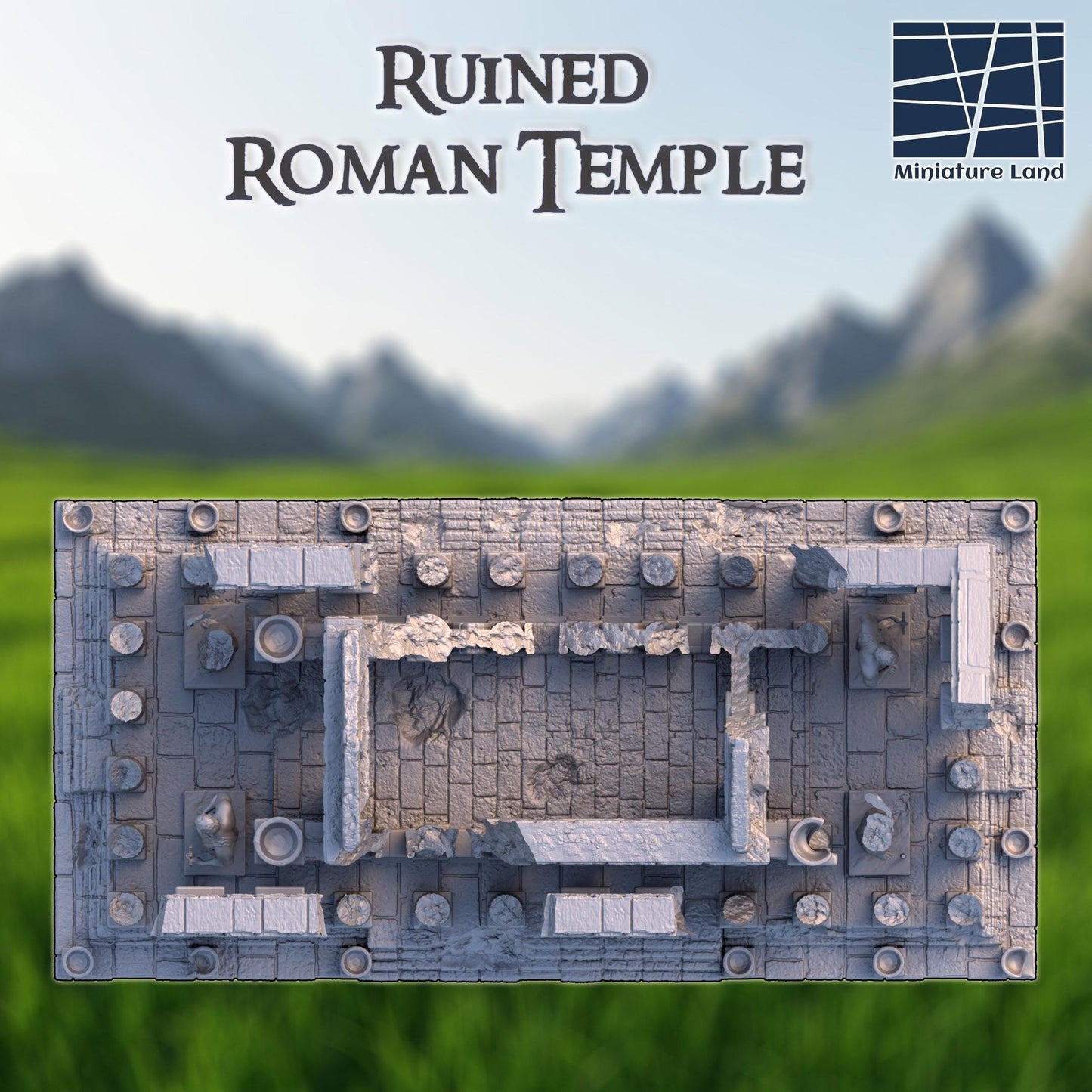 Ruined Roman Temple – Ancient Ruins Terrain for Tabletop RPGs & Wargaming