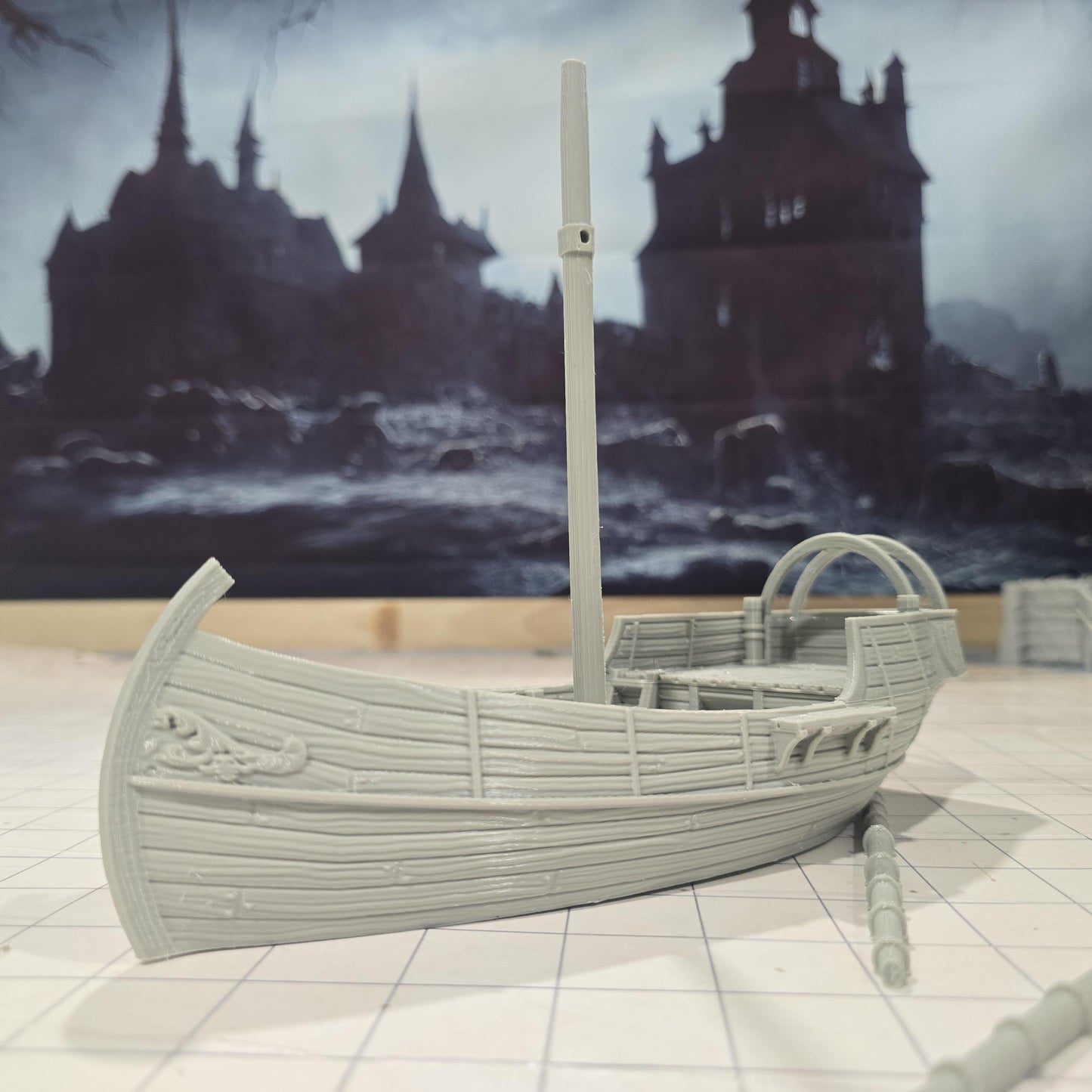 28mm Medieval Merchant Ship - Historical Naval Miniature - Tabletop Wargaming and RPG Terrain - Printed in Grey PLA