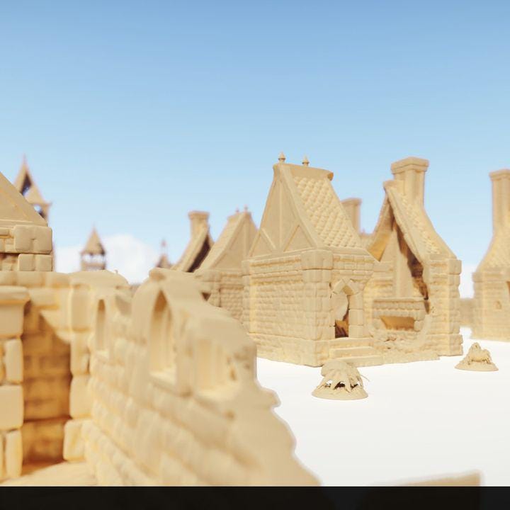 Ruined Modest Houses – 3 Styles with Mirrored Variants for Fantasy & Historical Wargames