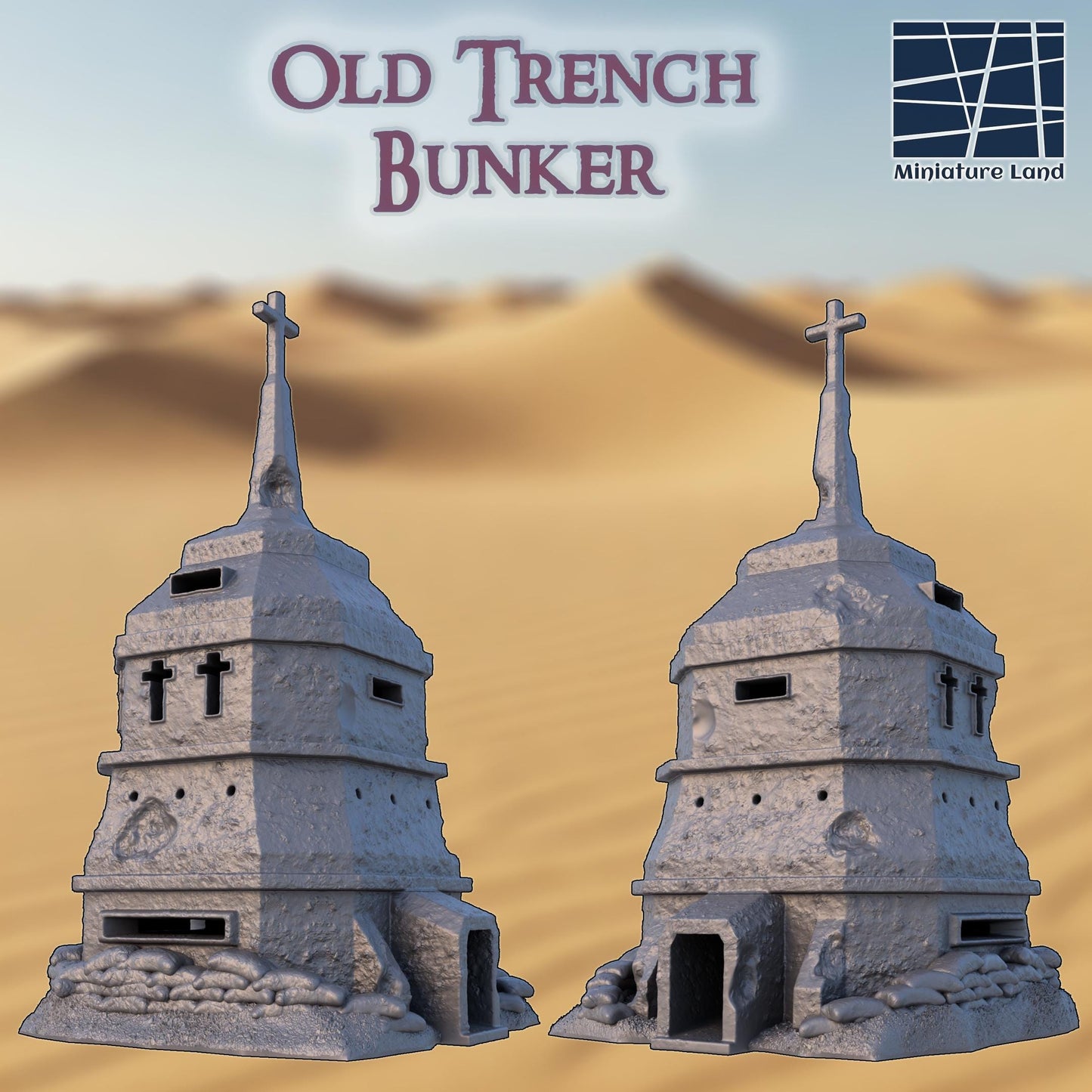 Old Trench Bunker: WWI Gothic Revival Modular Tower Stronghold Tabletop Terrain, Model Railroading