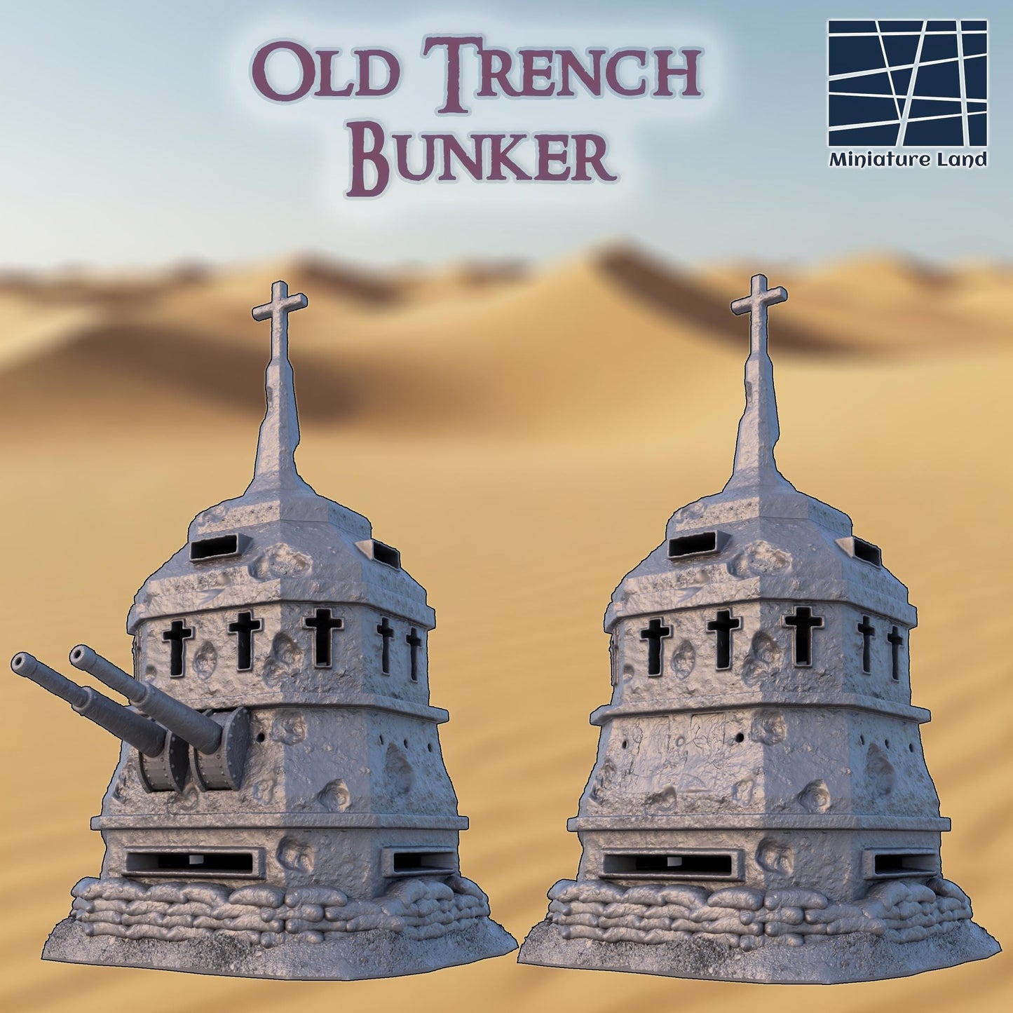 Old Trench Bunker: WWI Gothic Revival Modular Tower Stronghold Tabletop Terrain, Model Railroading