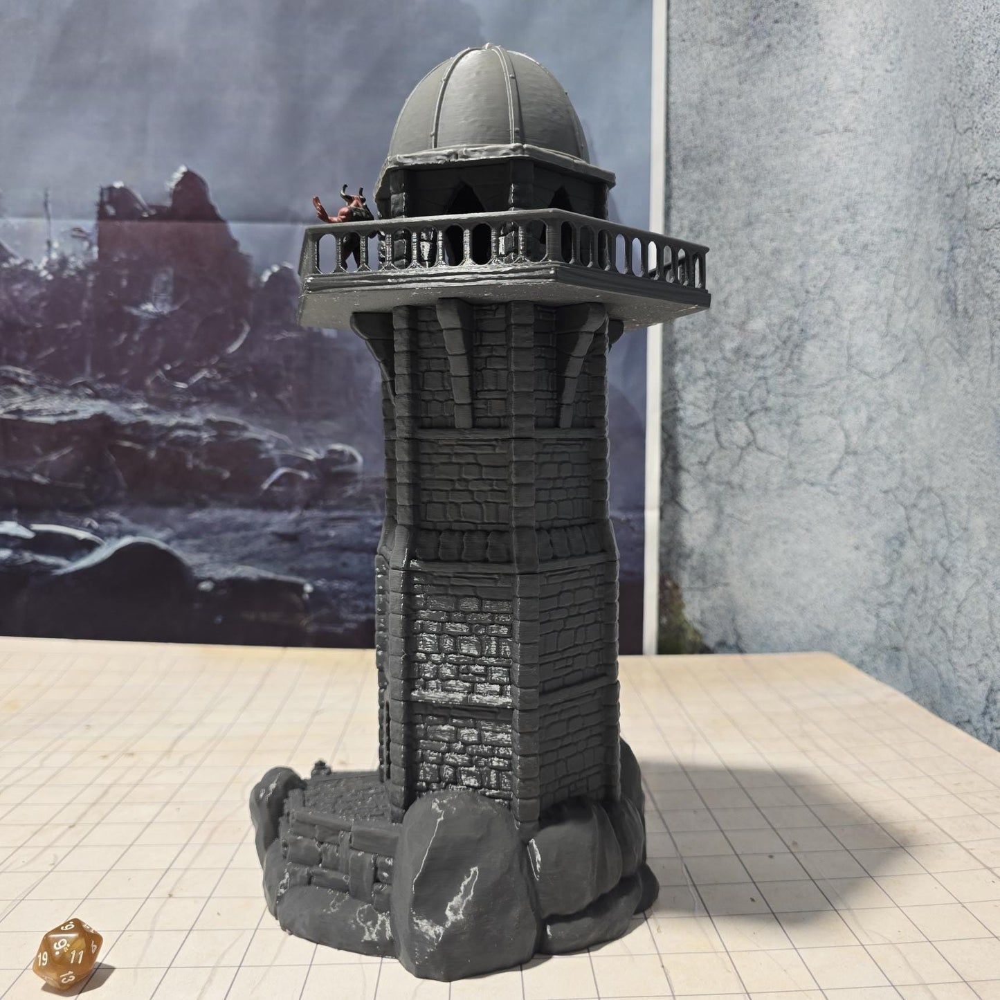 Ferisia Coastal Lighthouse: Fantasy Nautical Terrain, 28mm Scale Model for Tabletop RPGs, Detailed Maritime Scenery