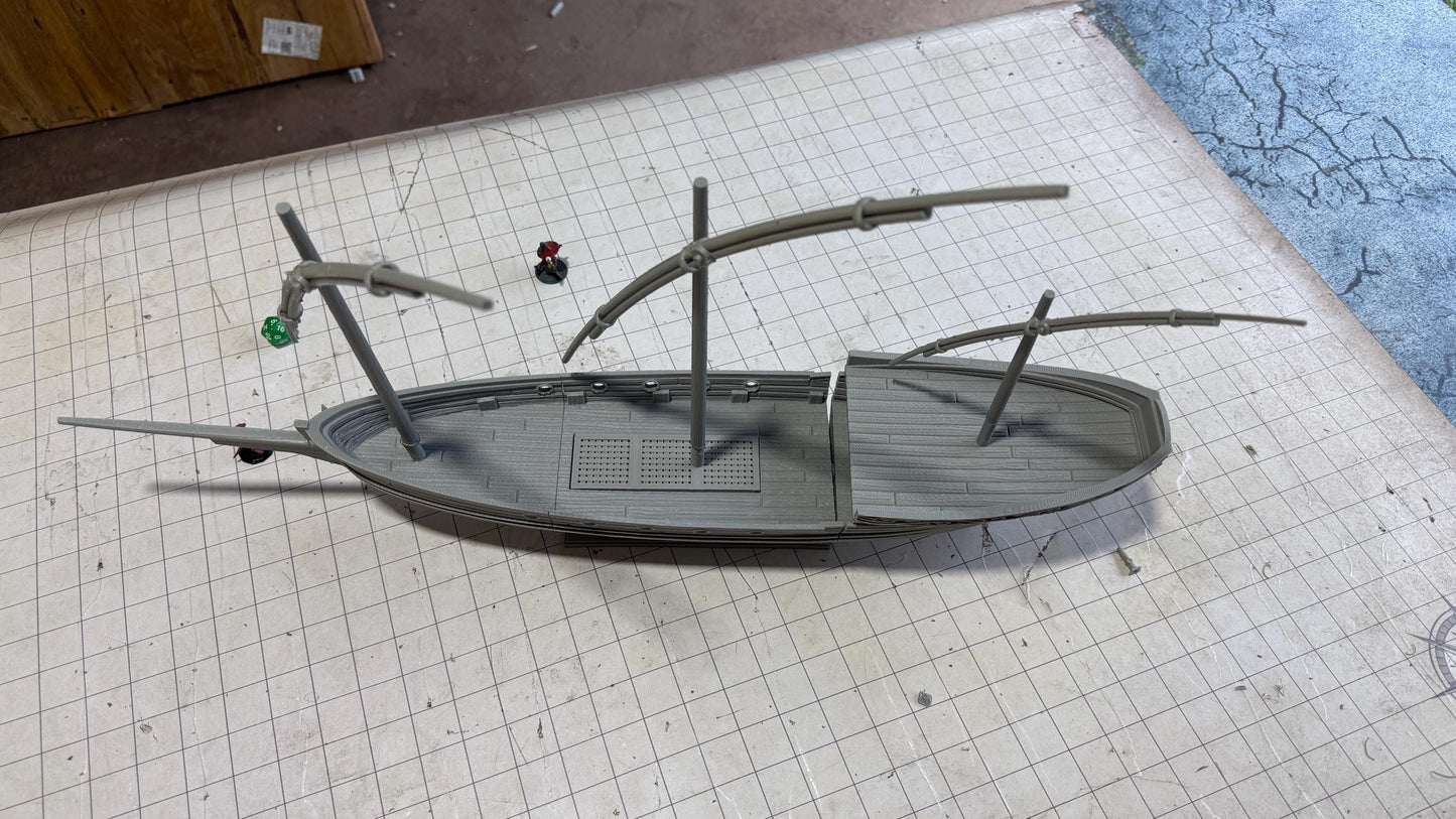 Xebec: 18th-Century Corsair Ship for Tabletop Adventures