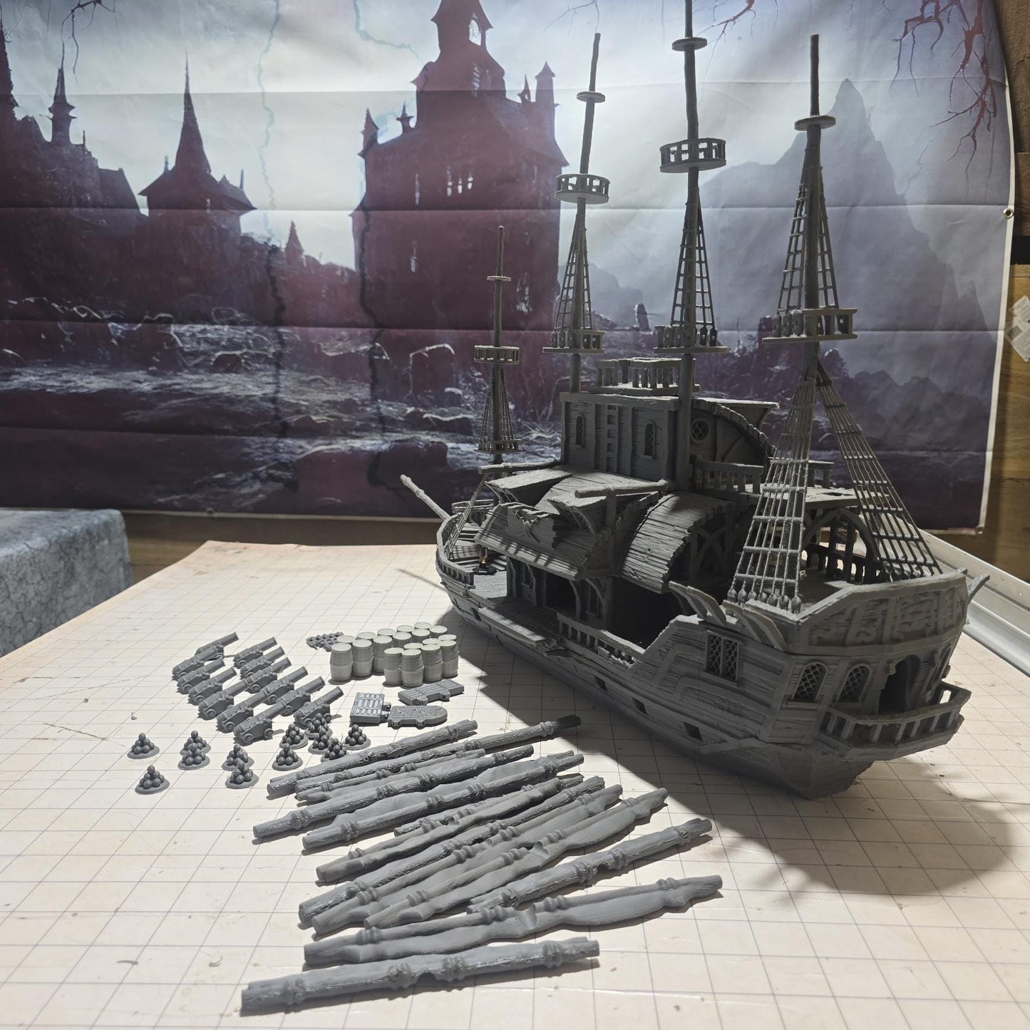 Pirate Tavern Ship, Pirate Party Boat, Tavern on the Sea, Pirate tavern, tavern ship, Ship Terrain, Dungeons and Dragons