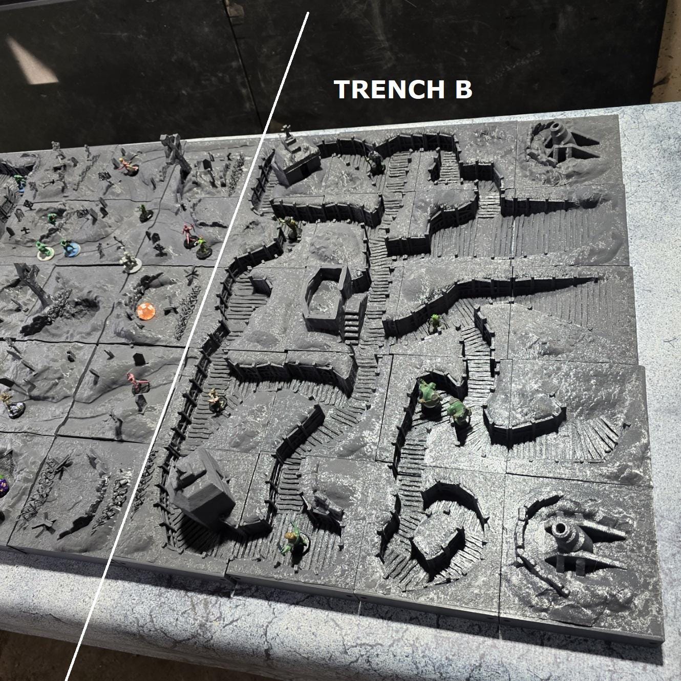 Trench Battle Zone No Man’s Land: The Trench Crusade WWI Trench Terrain 28MM Tabletop, Diorama