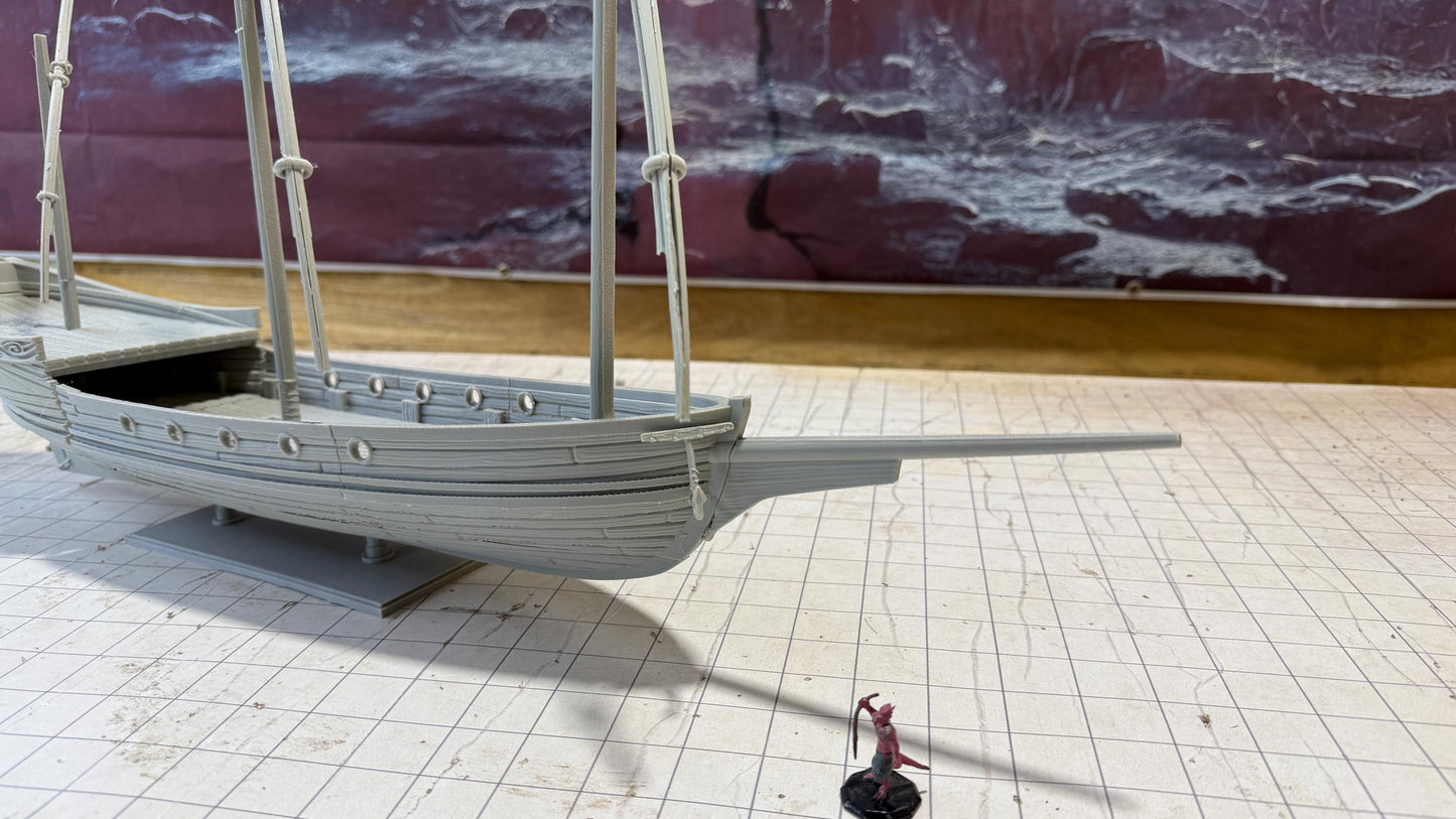 Xebec: 18th-Century Corsair Ship for Tabletop Adventures