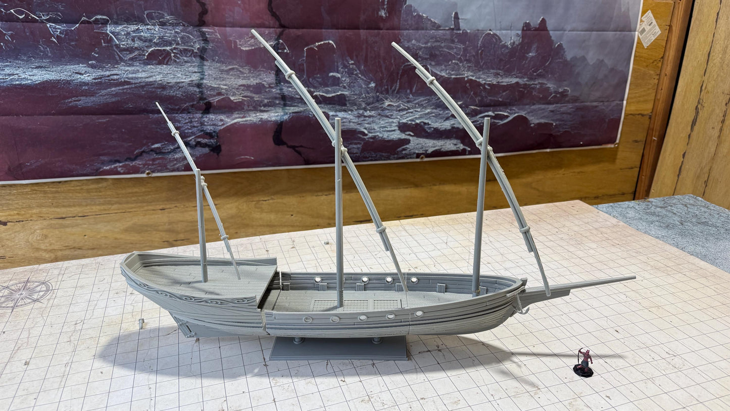 Xebec: 18th-Century Corsair Ship for Tabletop Adventures