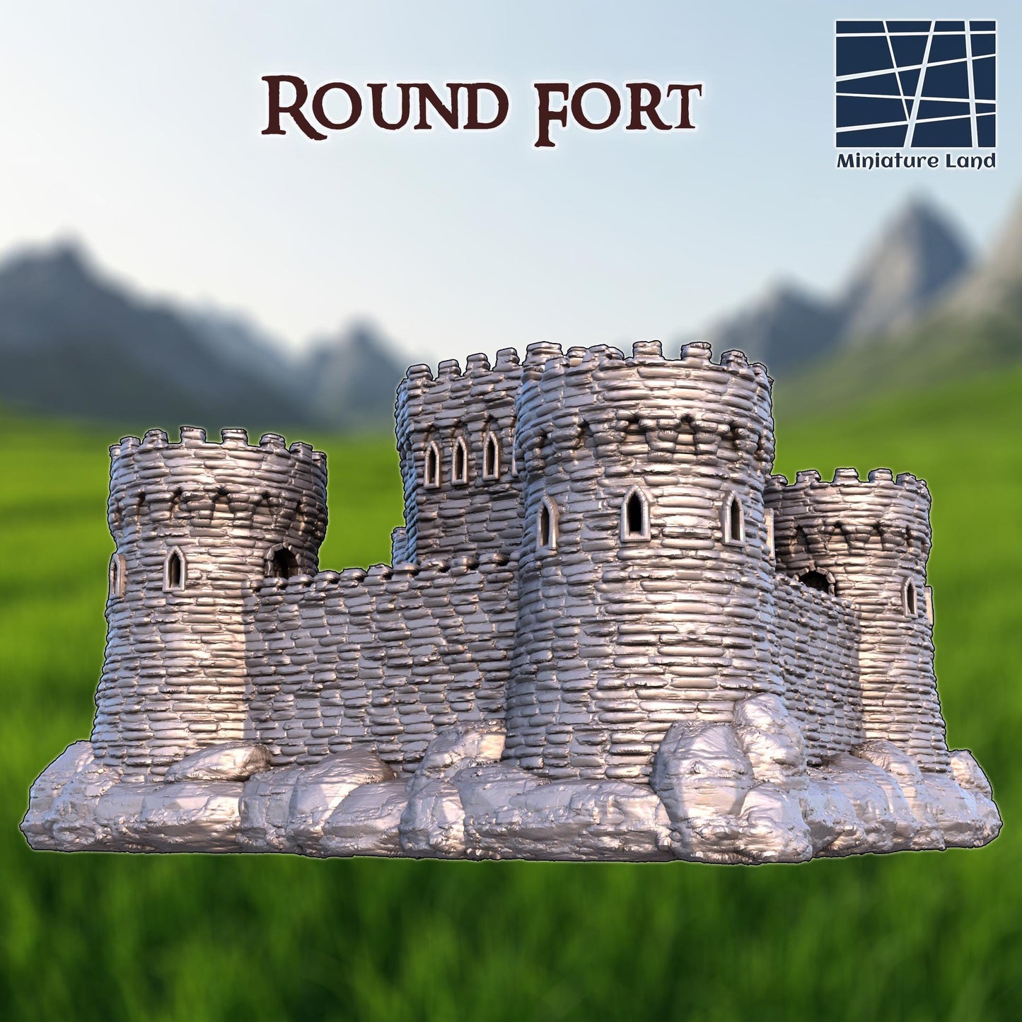 Round Fort: Medieval Castle Stronghold 28MM Tabletop Terrain, Model Railroading, Gaming