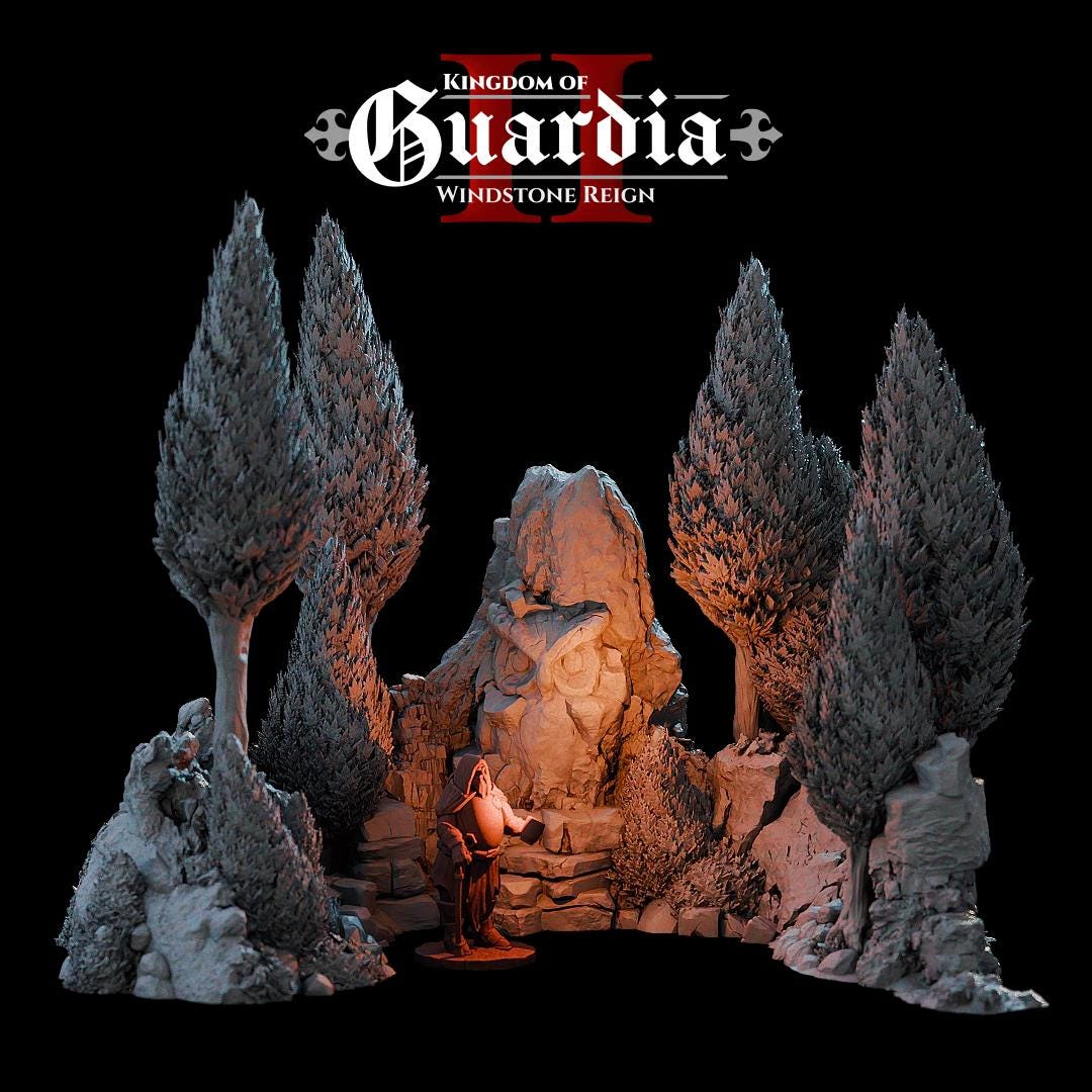 Grove of the Owl: Stone-Eye Glade Terrain Set 28MM Tabletop Terrain, Model Railroading, Gaming