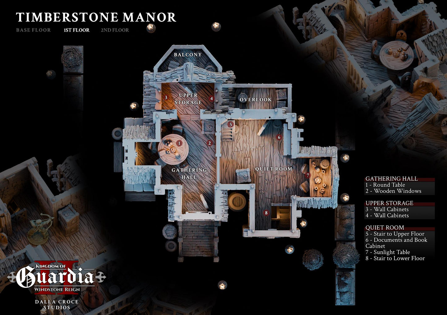 Timberstone Manor: Medieval Multi-Level Fantasy Building 28MM Tabletop Terrain, Model Railroading, Gaming