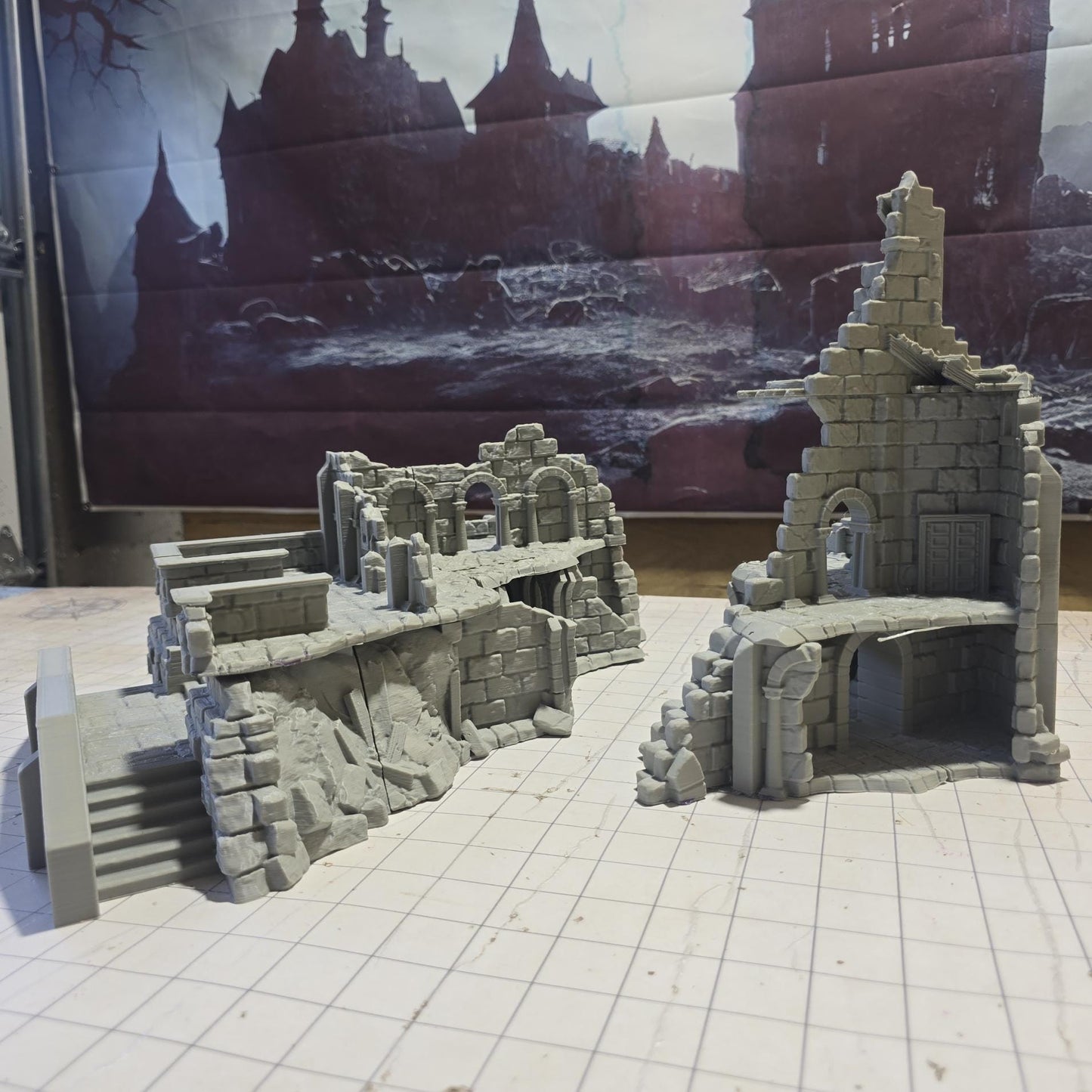 Arkenfel Barracks Ruin Large Terrain - 28mm Terrain - Dark Realms -Ruin - - Dungeons & Dragons - terrain - Ruin Terrain