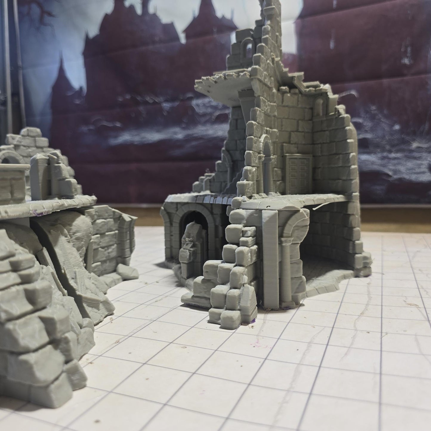 Arkenfel Barracks Ruin Large Terrain - 28mm Terrain - Dark Realms -Ruin - - Dungeons & Dragons - terrain - Ruin Terrain