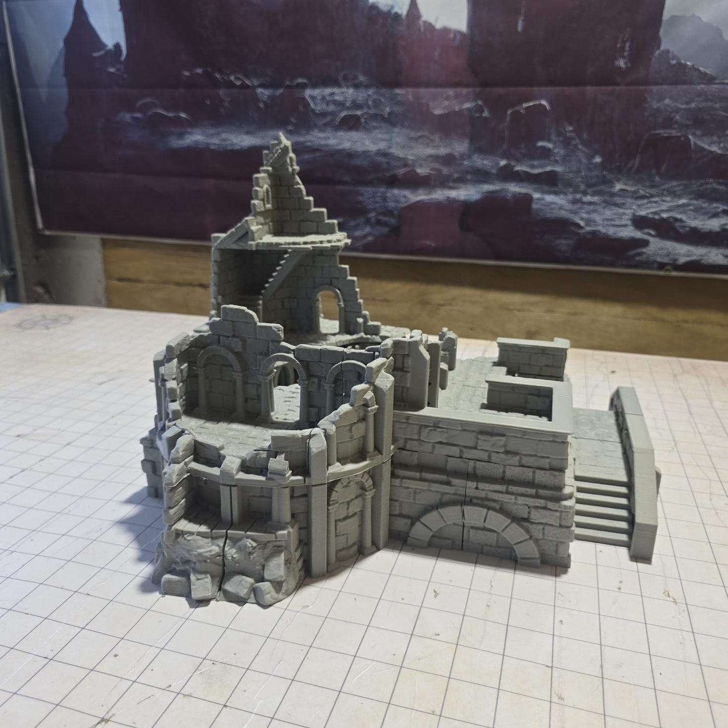 Arkenfel Barracks Building Ruin: Medieval Fortress Ruin for Fantasy and Historical Tabletop Games