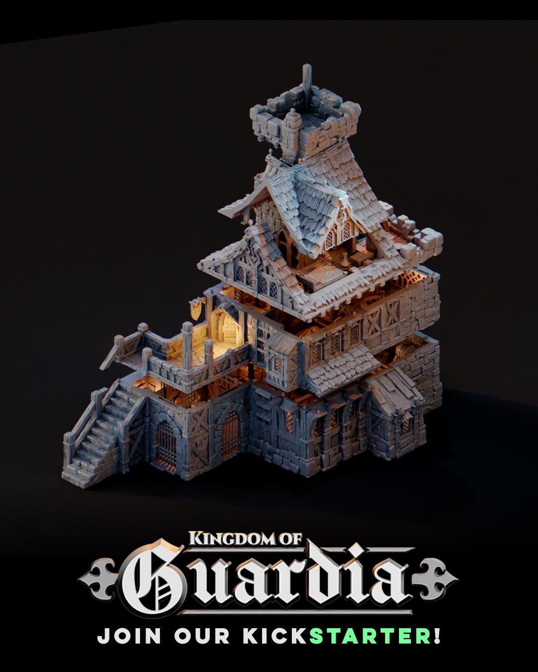 The Knights Keep Inn: Medieval Tavern & Fortress 28MM Tabletop Terrain