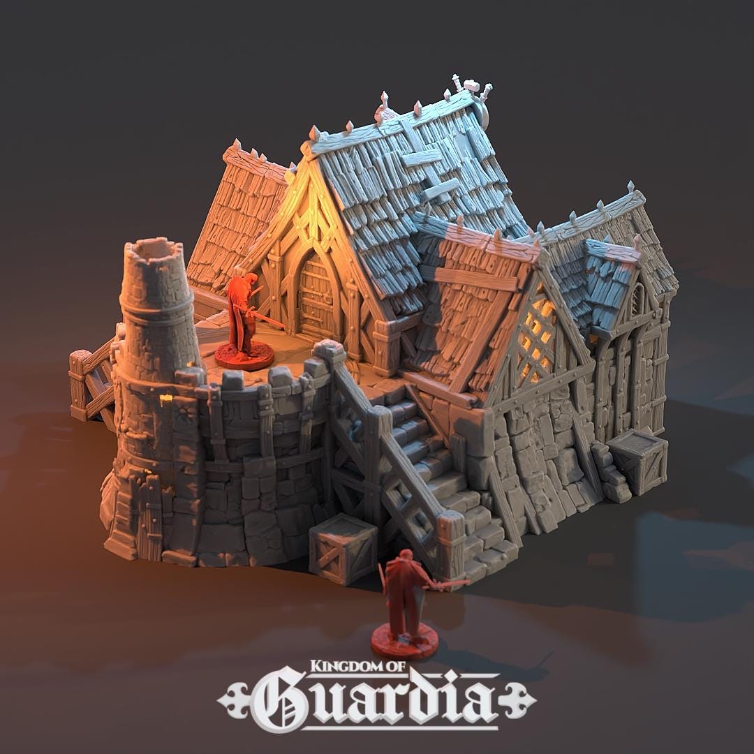 Blacksmith Lodge: Medieval Forge & Workshop 28MM Tabletop Terrain, Model Railroading, Gaming