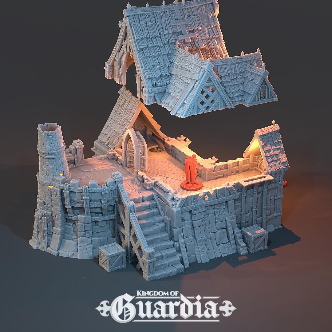 Blacksmith Lodge: Medieval Forge & Workshop 28MM Tabletop Terrain, Model Railroading, Gaming