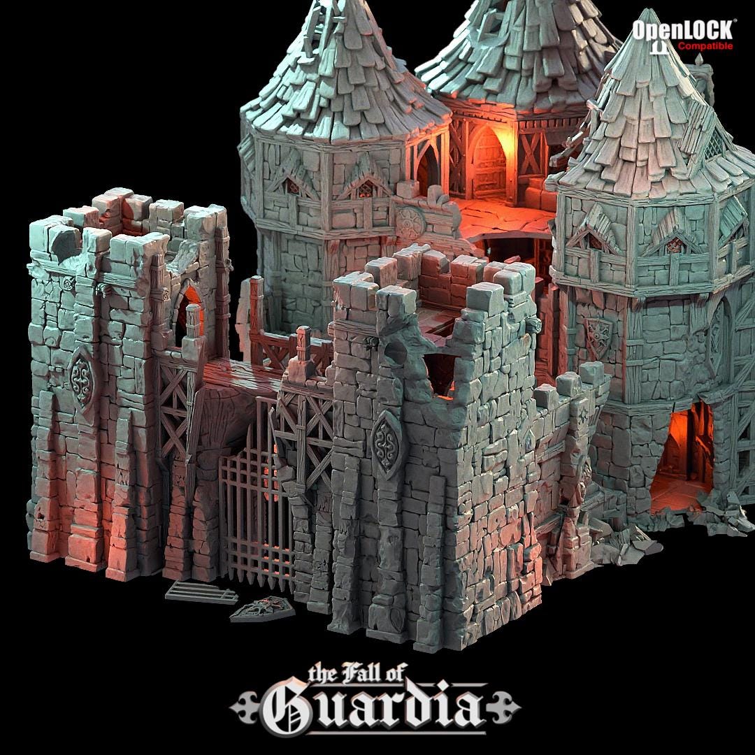 The twin towers of the Merchants Gate once welcomed caravans and nobles alike—now, their splintered walls bear the scars of siege and flame. Rubble chokes the path where gold once flowed, and the wind whispers through hollowed halls. What remains behind the gate?