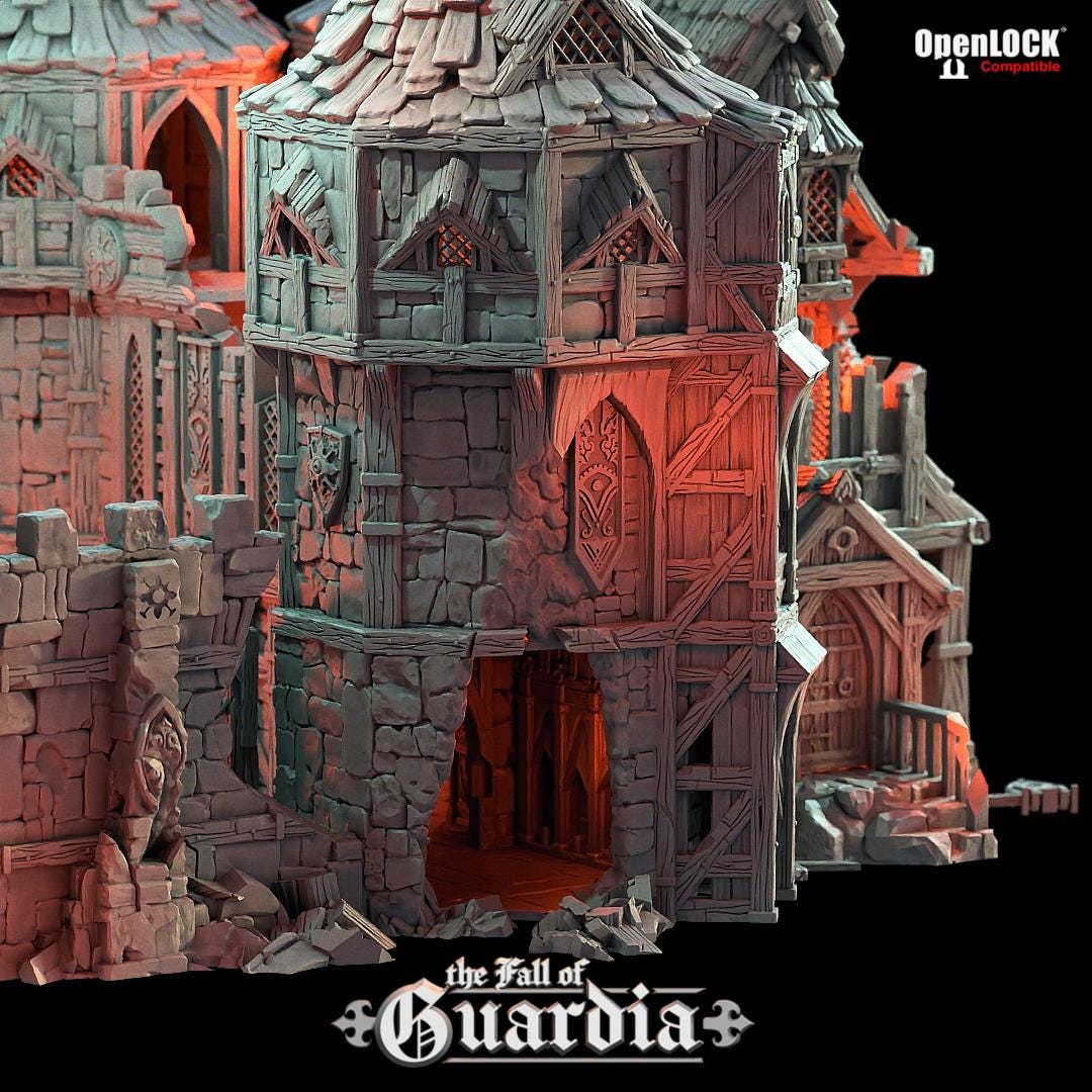 The twin towers of the Merchants Gate once welcomed caravans and nobles alike—now, their splintered walls bear the scars of siege and flame. Rubble chokes the path where gold once flowed, and the wind whispers through hollowed halls. What remains behind the gate?