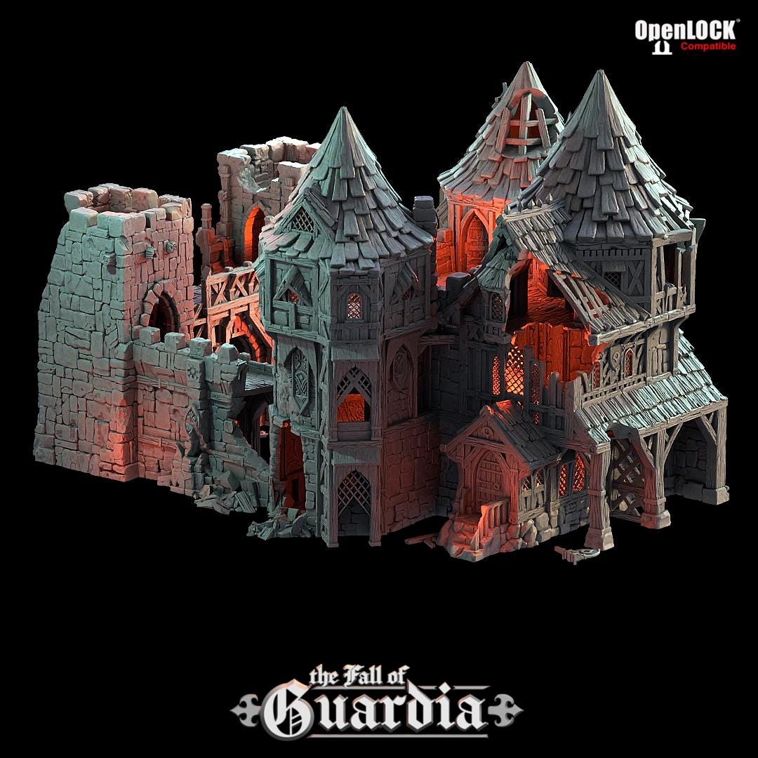 Fall of Guardia: Merchants Gate Ruined Fortress 28MM Tabletop Terrain