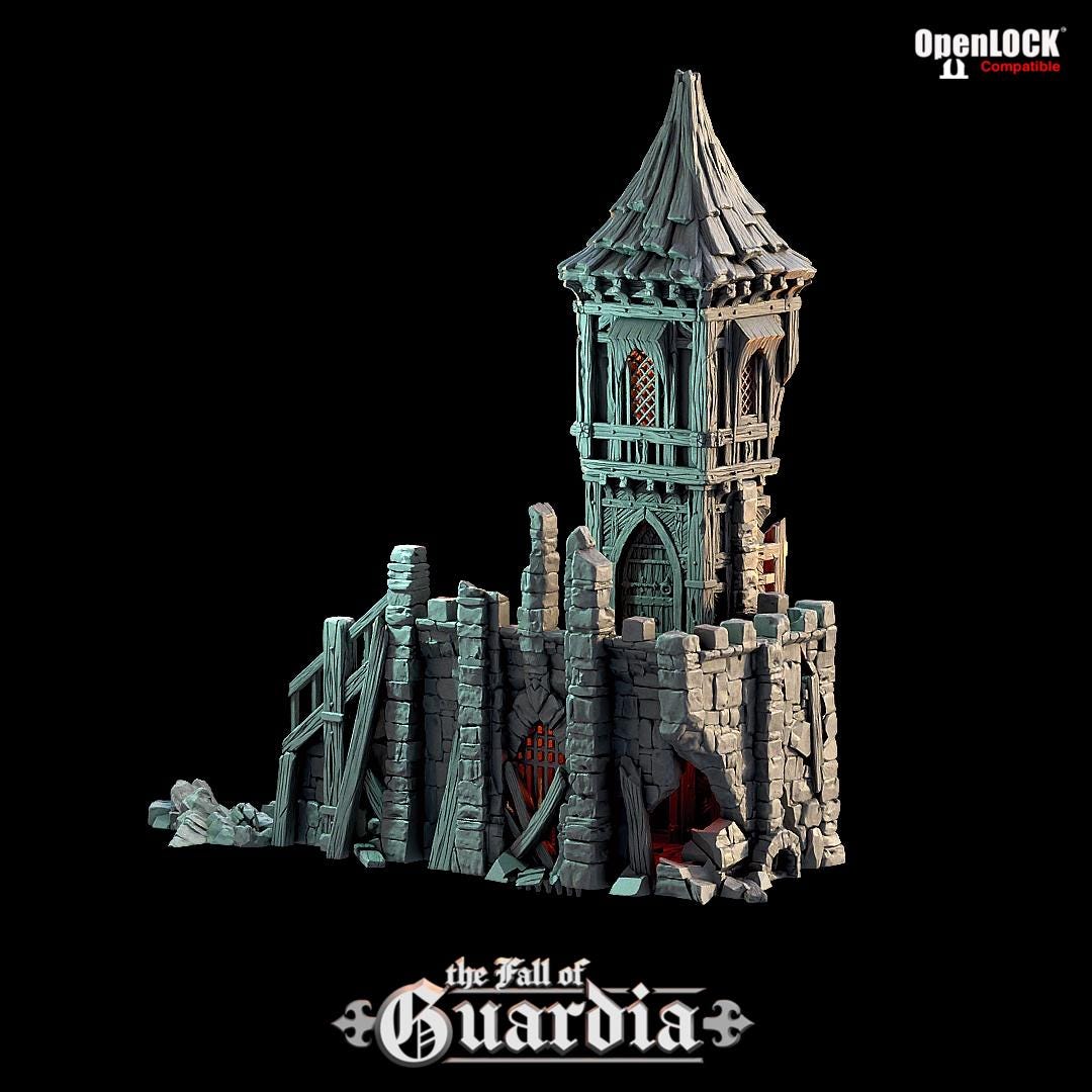 Fall of Guardia: Tinker Shop and Jail Ruin 28MM Tabletop Terrain