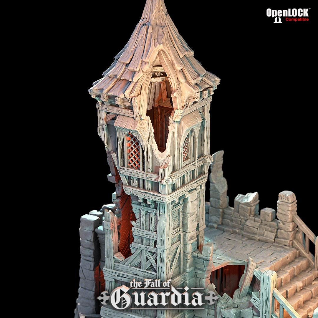 Fall of Guardia: Tinker Shop and Jail Ruin 28MM Tabletop Terrain