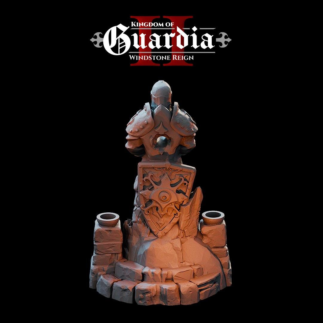 Oathguard Monument: Knight Statue with Stone Circle Base 28MM Tabletop Terrain, Model Railroading, Gaming