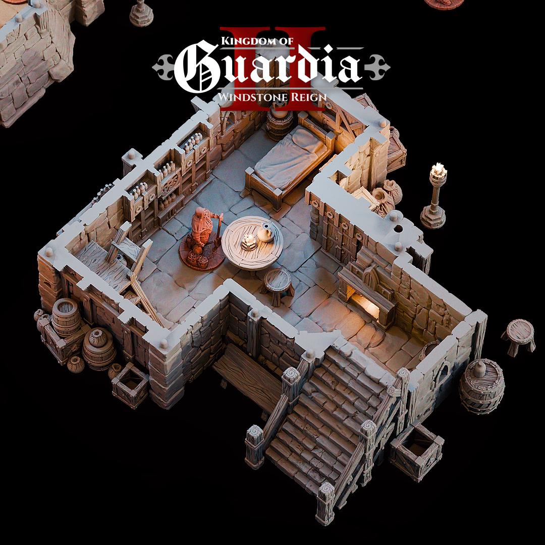 Twingale Windmill: Medieval Fantasy Millhouse & Keep 28MM Tabletop Terrain, Model Railroading, Gaming