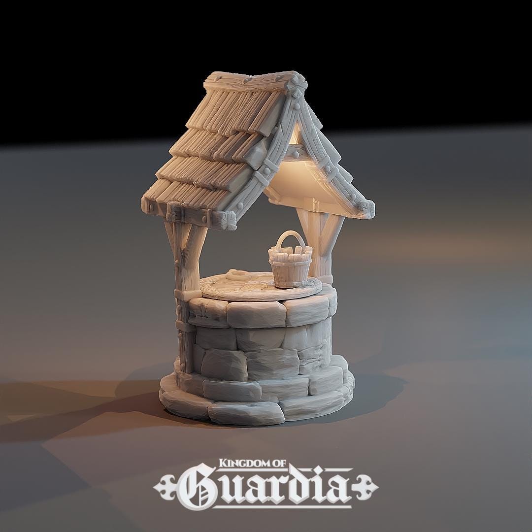 Well of Wishes: Medieval Fantasy Village Well 28MM Tabletop Terrain