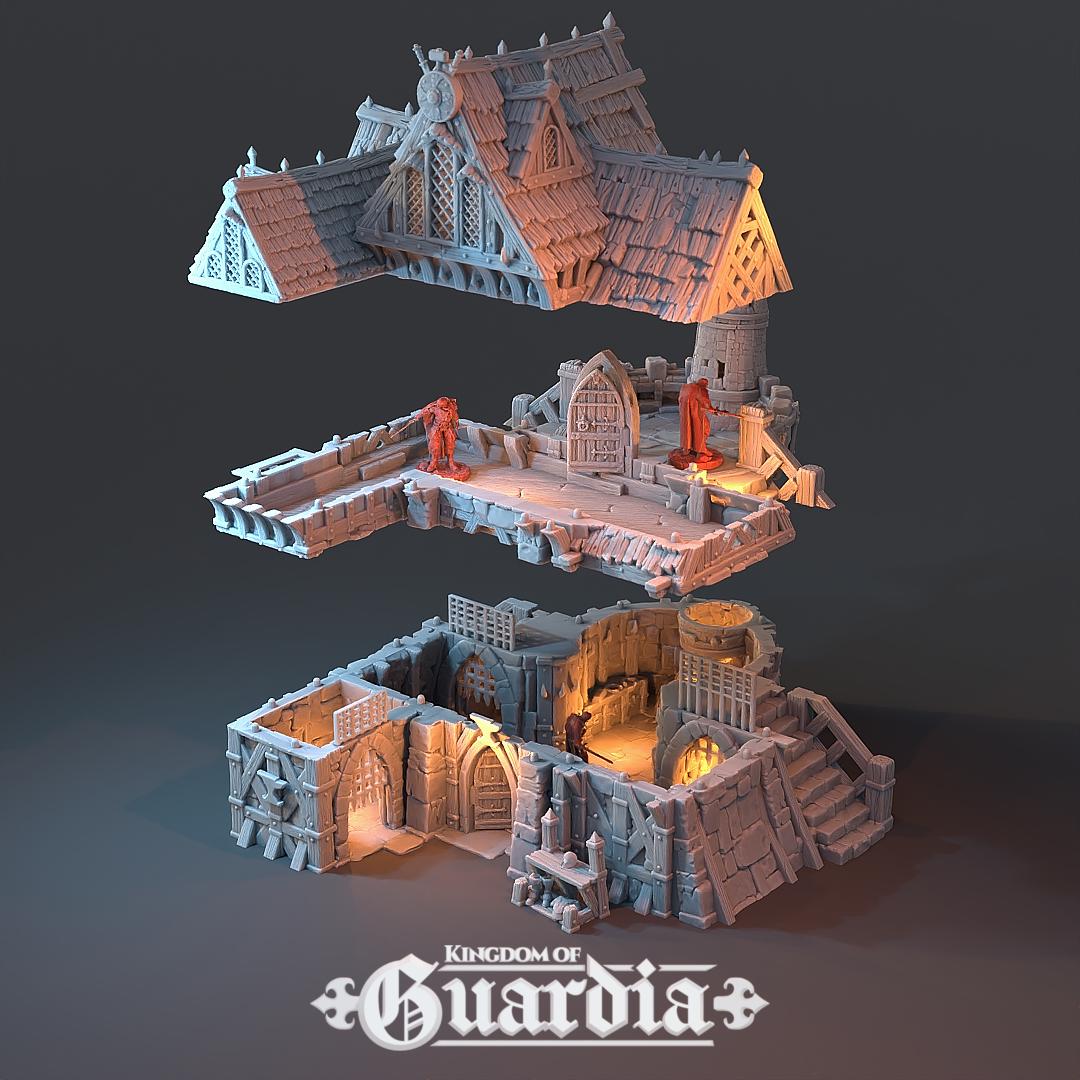 Blacksmith Lodge: Medieval Forge & Workshop 28MM Tabletop Terrain, Model Railroading, Gaming