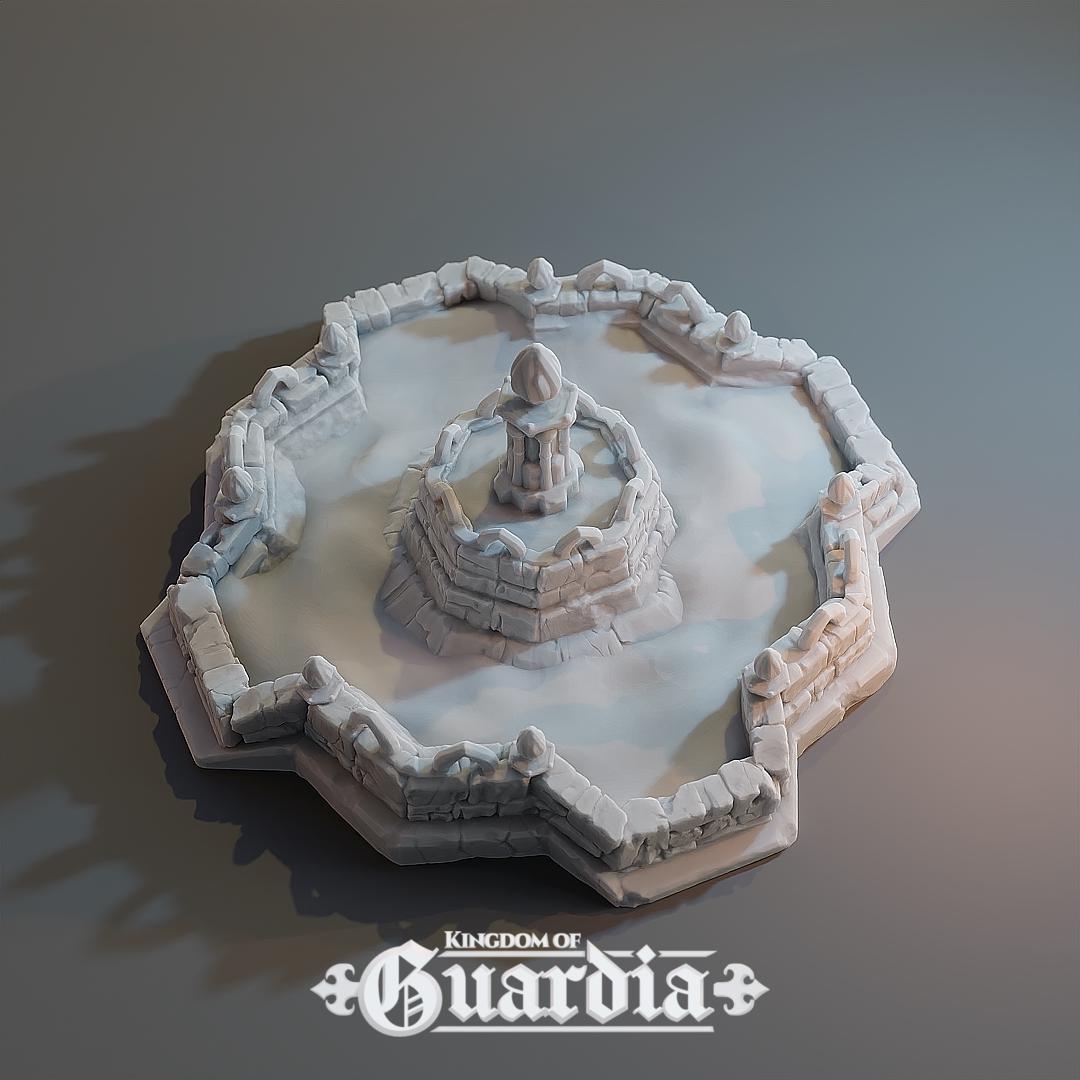 Eternal Flame Fountain: Medieval Tabletop Terrain for 28mm Games