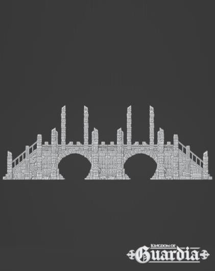 Kingdom of Guardia Bridge: Medieval Fantasy Stone Bridge Terrain Standard Tabletop Terrain, Gaming