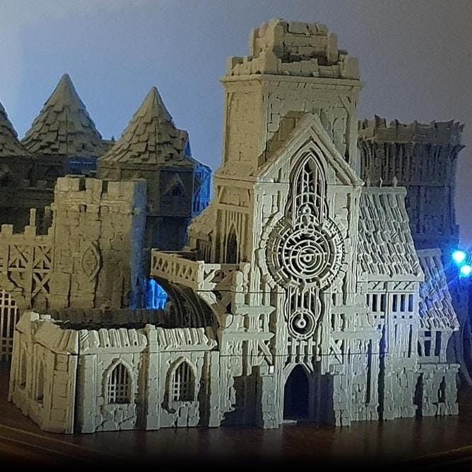 Clocktower of Guardia: Medieval Fantasy Civic Landmark Terrain Standard Tabletop Terrain, Gaming