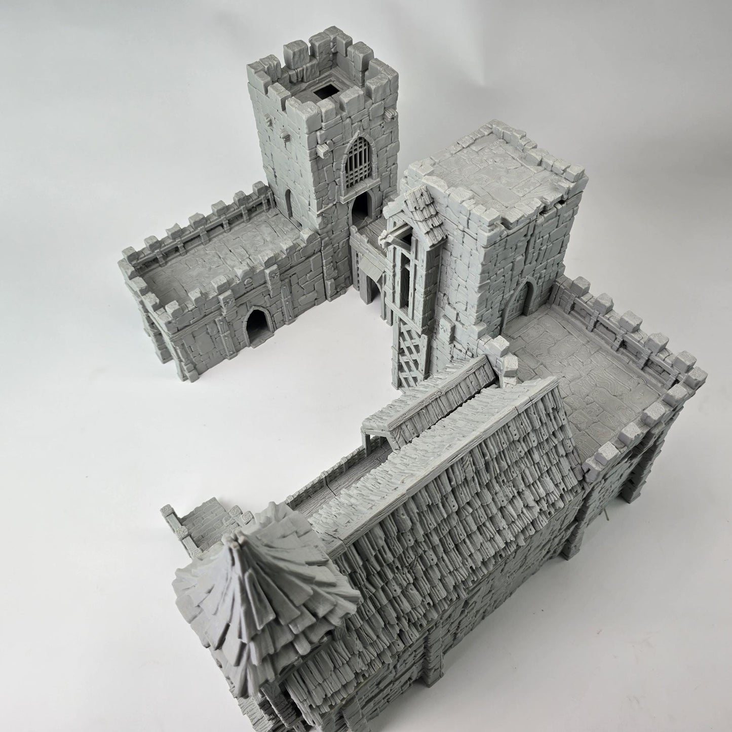 Barracks & Bell Tower: Fortress Garrison Complex 28MM Tabletop Terrain, Guardia Inner Bailey