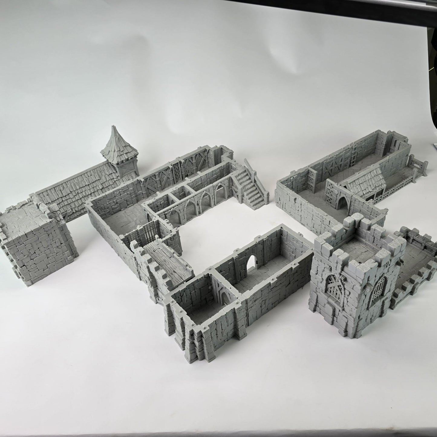 Barracks & Bell Tower: Fortress Garrison Complex 28MM Tabletop Terrain, Guardia Inner Bailey