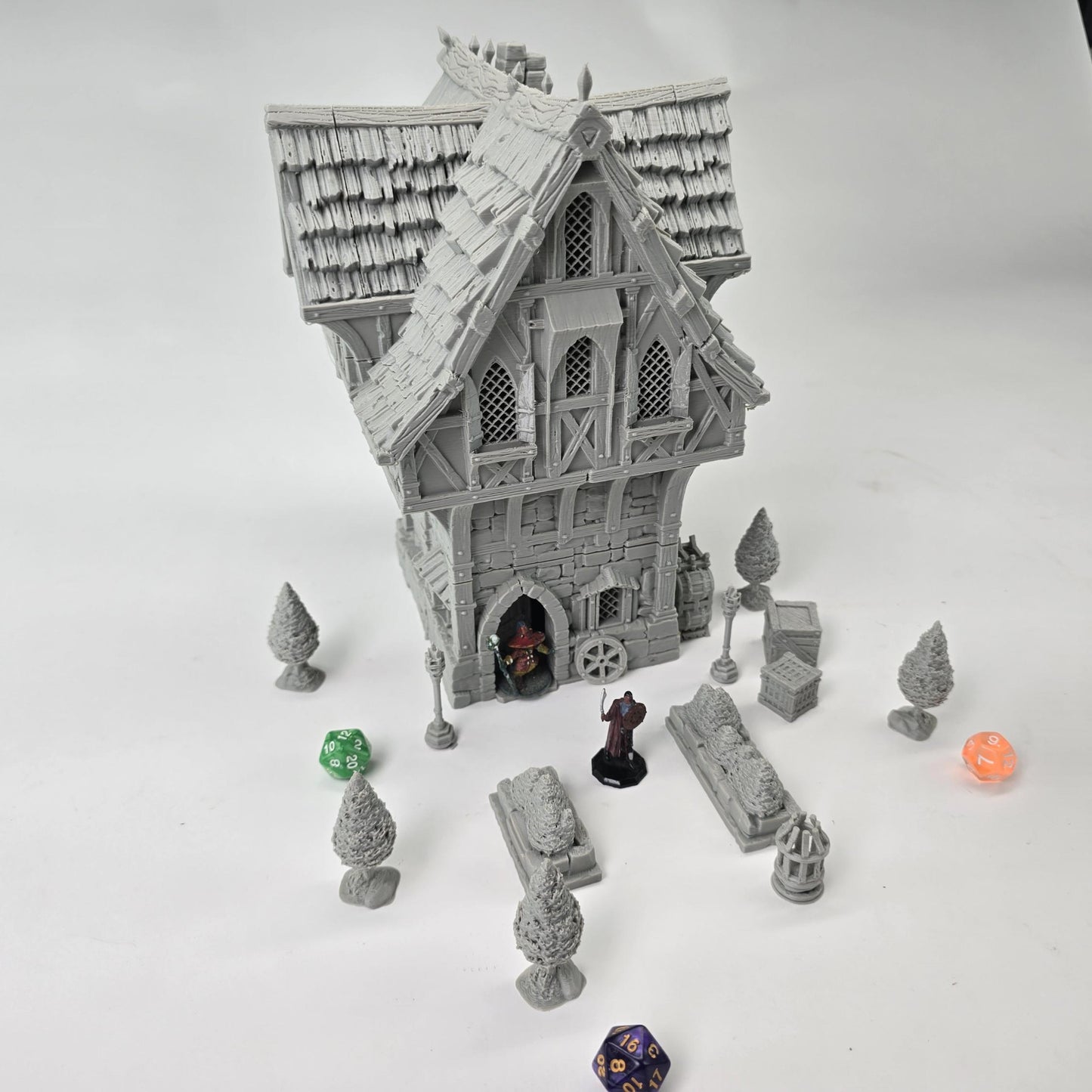 Guardia’s Guildhall: Medieval Fantasy Guild House 28MM Tabletop Terrain, Model Railroading, Gaming