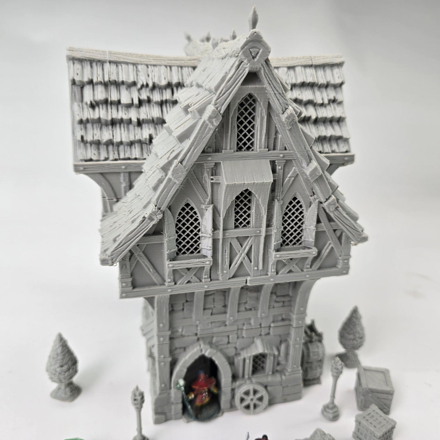 Guardia’s Guildhall: Medieval Fantasy Guild House 28MM Tabletop Terrain, Model Railroading, Gaming