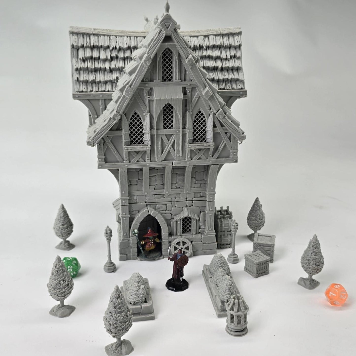 Guardia’s Guildhall: Medieval Fantasy Guild House 28MM Tabletop Terrain, Model Railroading, Gaming