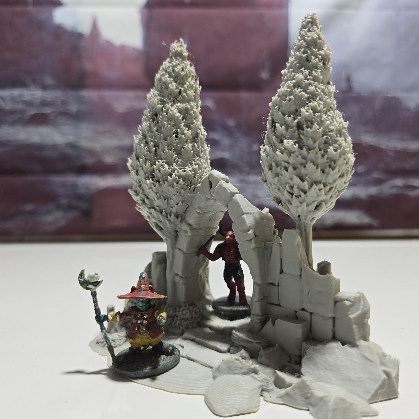 Forest Gateway Set: Fantasy Ruined Archway 28MM Tabletop Terrain, Model Railroading, Gaming