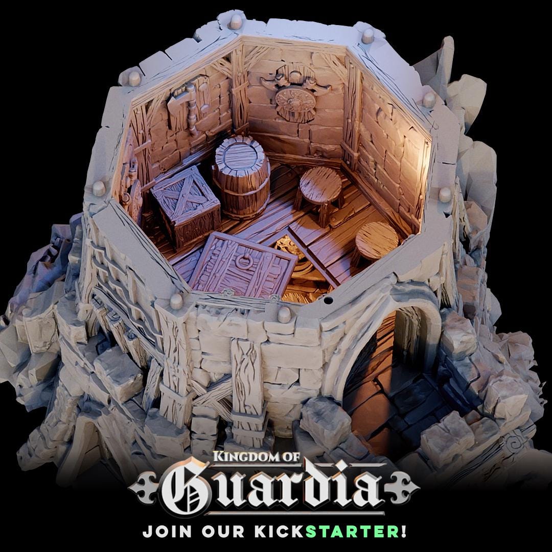 Outpost Tower: Medieval Watchtower Terrain Standard Tabletop Terrain, Gaming