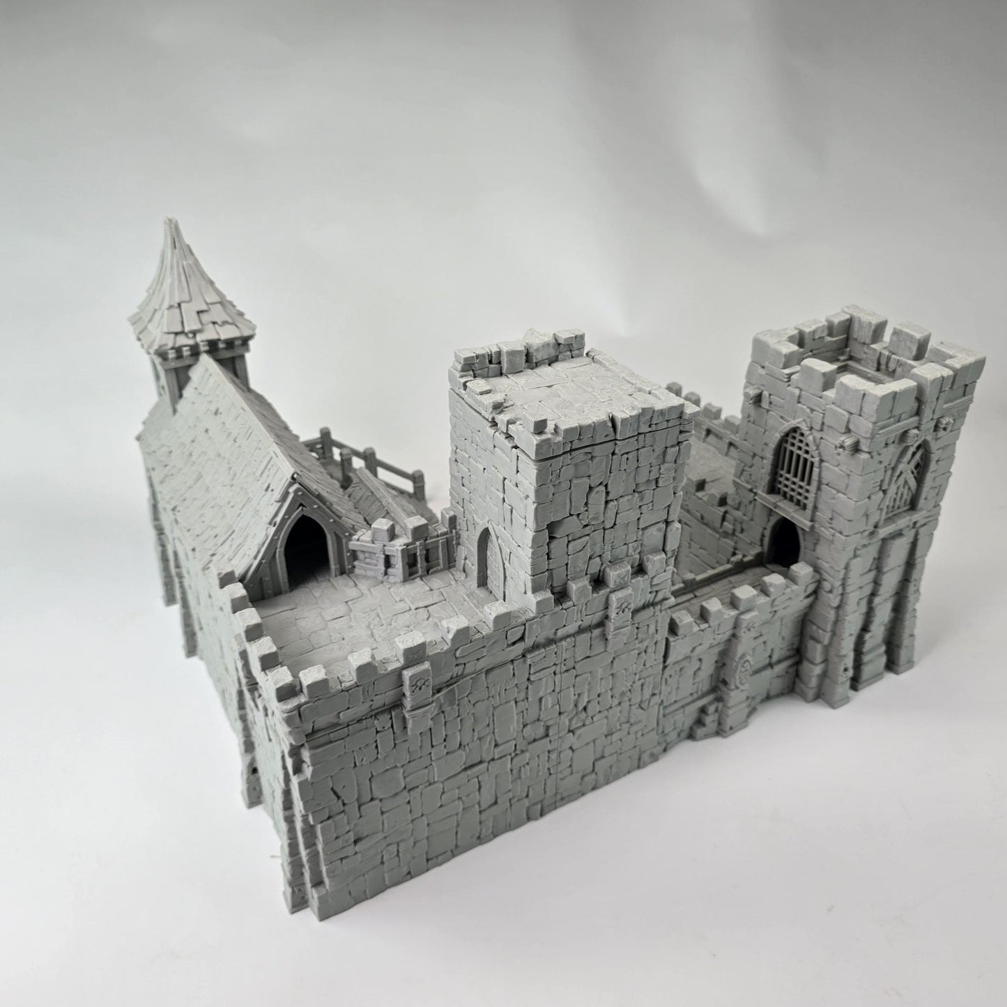 Barracks & Bell Tower: Fortress Garrison Complex 28MM Tabletop Terrain, Guardia Inner Bailey