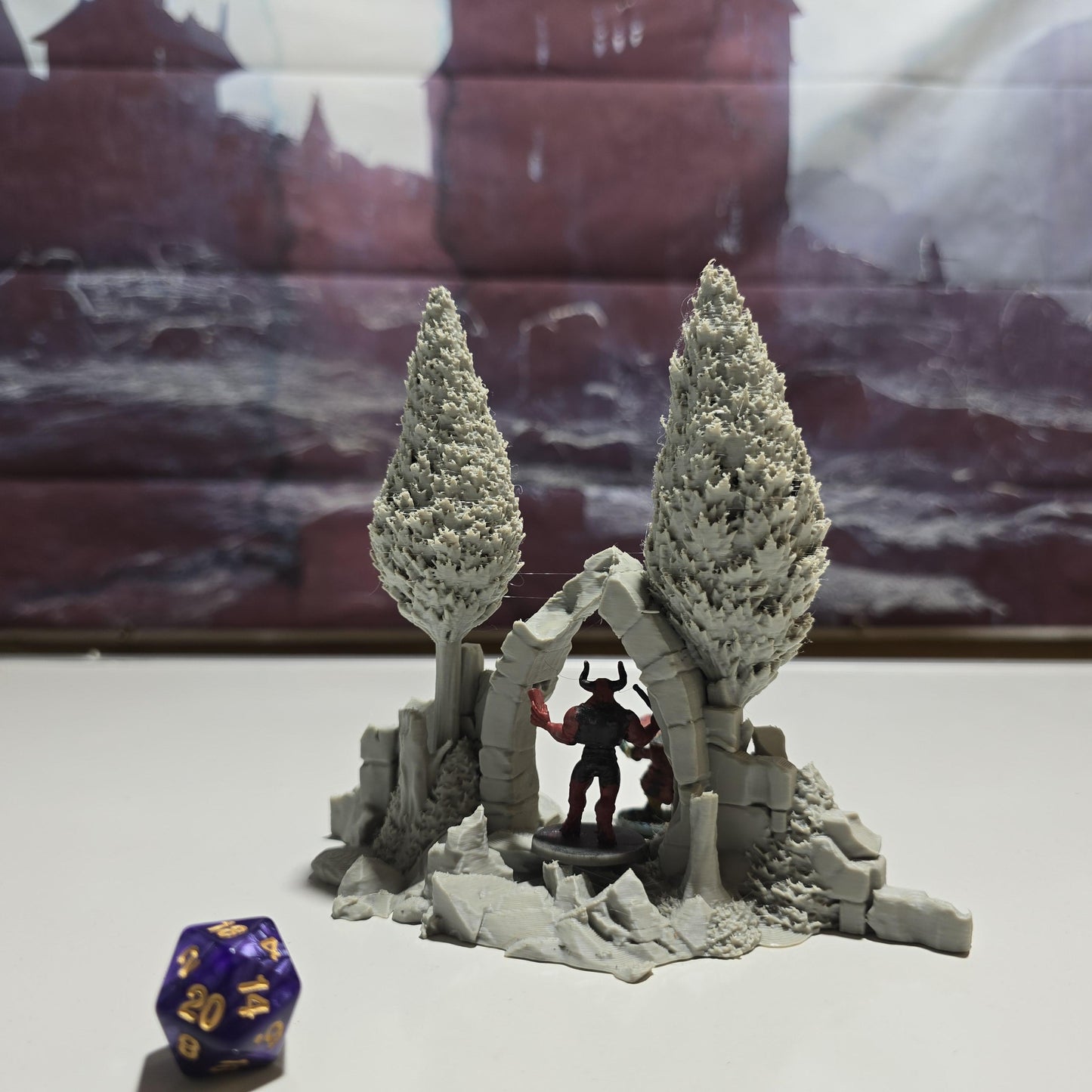 Forest Gateway Set: Fantasy Ruined Archway 28MM Tabletop Terrain, Model Railroading, Gaming